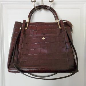 Crock embossed leather handbag